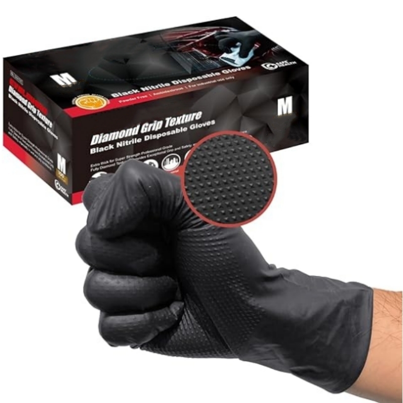 Nitrile Mechanic Glove - قفازات نيتريل سوداء شديدة التحمل 8