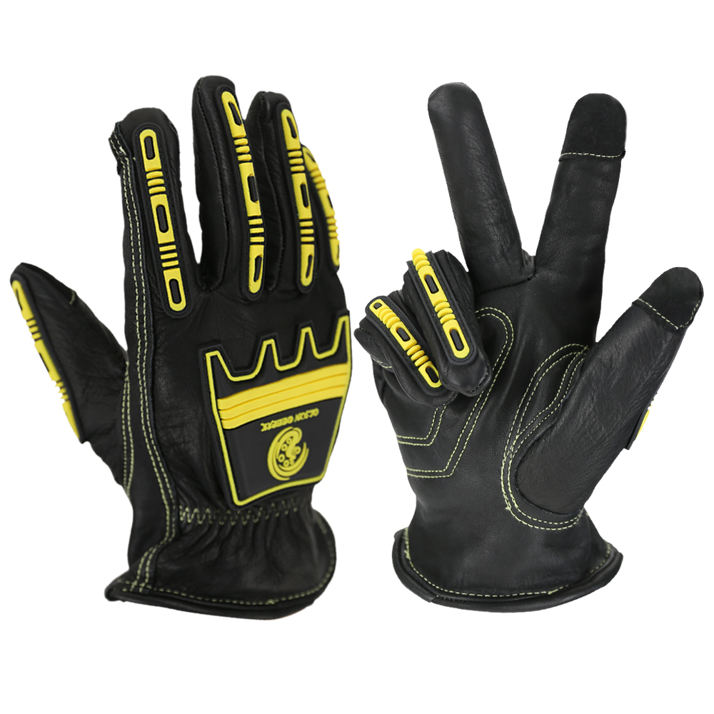 Work Glove Impact - قفازات عمل جلدية صدمية، قفاز عمل