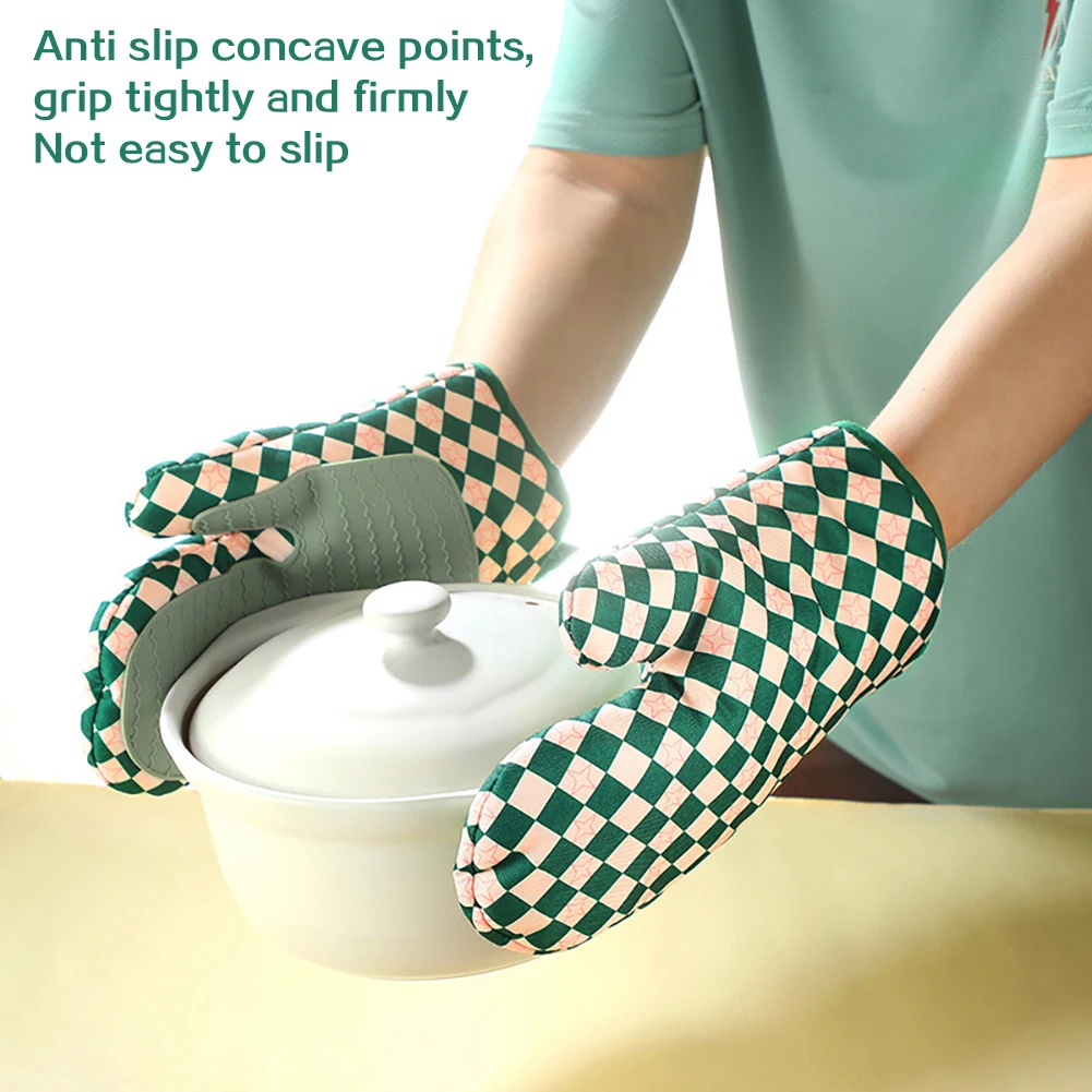 Oven Mitt Silicone - قفازات سيليكون للفرن مقاومة للحرارة، سميكة