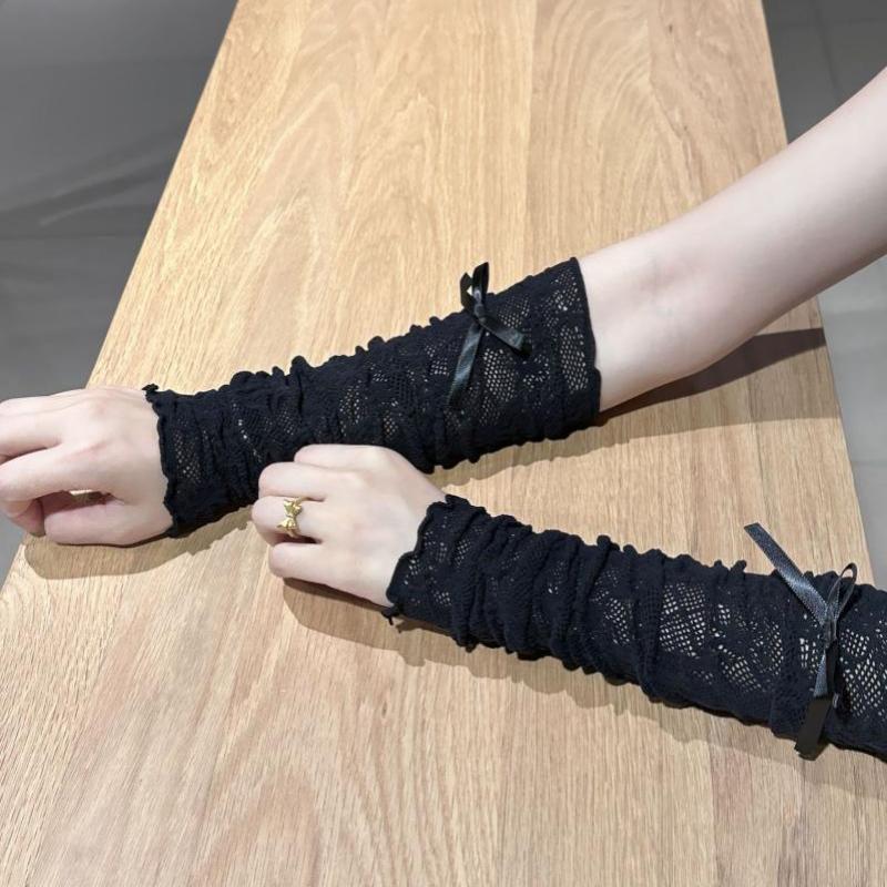 Fingerless Glove Knit - قفازات نسائية شبكية بدون أصابع بتصميم