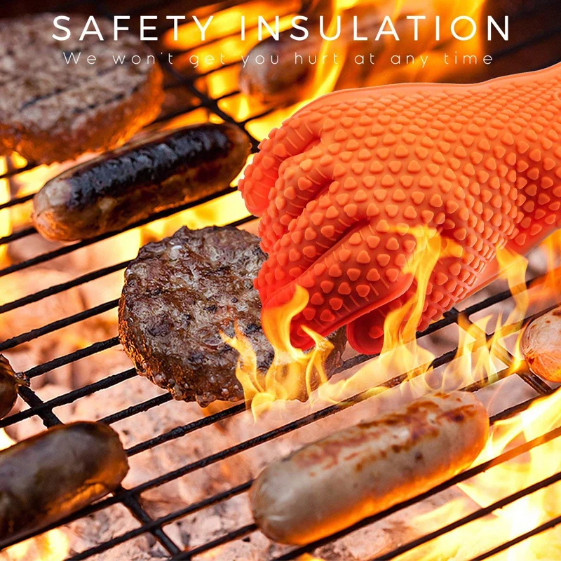 Oven Mitt Silicone - شواء سيليكون شواء قفازات قفازات الخبز