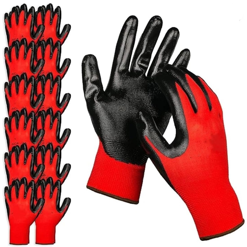 Nitrile Mechanic Glove - 4/20 قطعة قفازات عمل آمنة مطلية