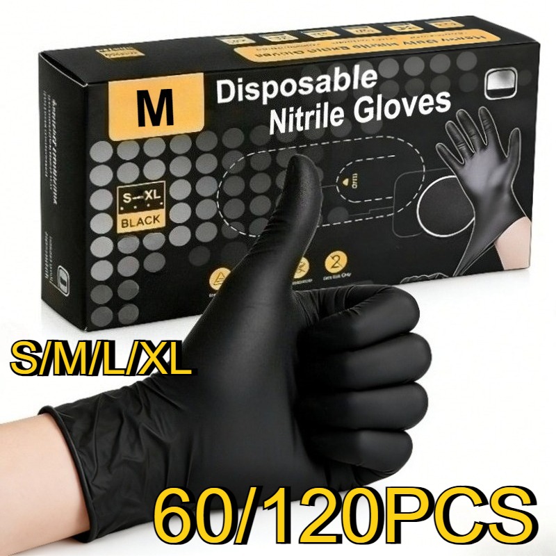 Nitrile Mechanic Glove - 60/120 قطعة قفازات النتريل السوداء القابل