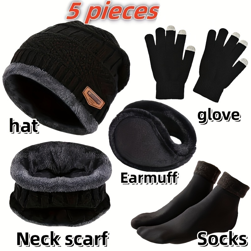 Winter Glove Insulated - قبعة شتوية للرجال، وشاح شتوي خارجي،