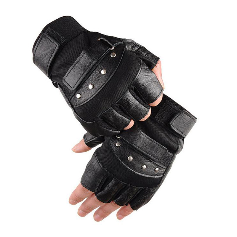Workout Glove Gym - قفازات لياقة جلدية بنصف إصبع للرجال
