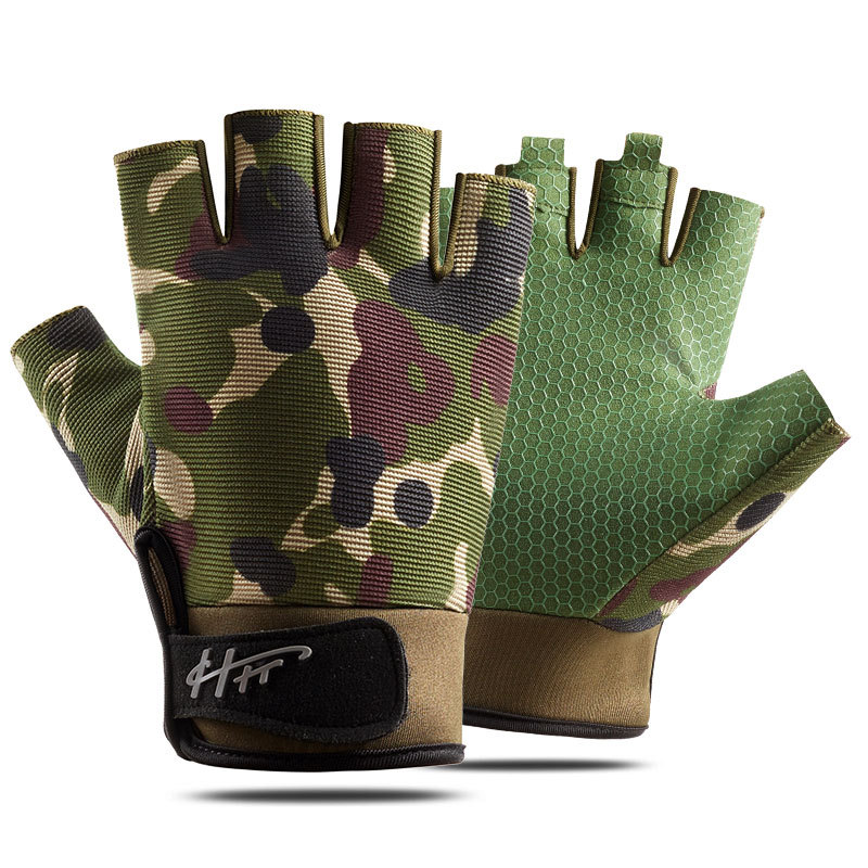 Cycling Glove Padded - 1 زوج الصيد قفازات نصف الاصبع