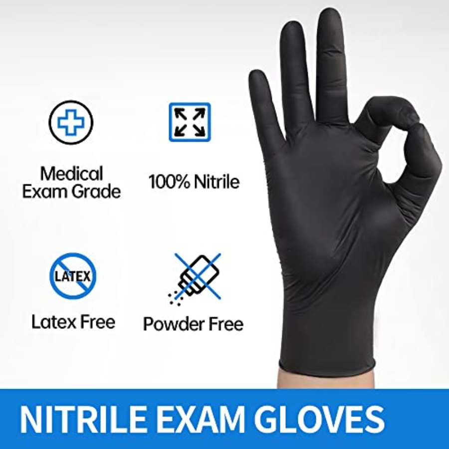 قفازات طبية سوداء من النتريل - - مراجعة Exam Glove Nitrile وسعره