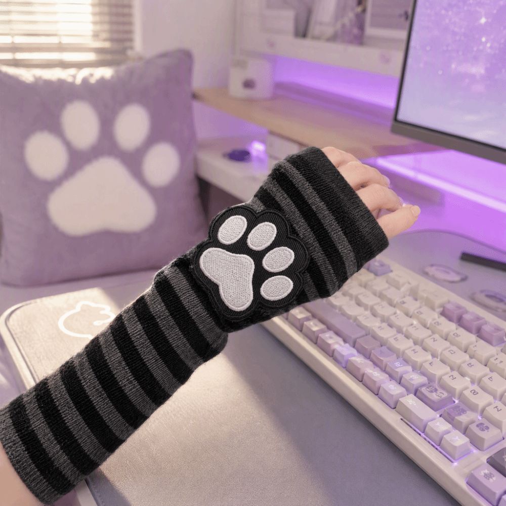 قفازات بدون أصابع بنمط مخالب ا - مراجعة Fingerless Glove Knit وسعره