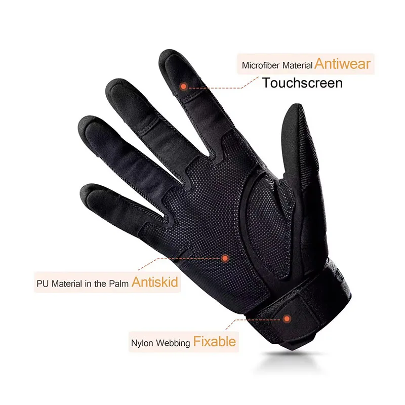 قفازات تكتيكية كاملة الأصابع ل - مراجعة Motorcycle Glove Knuckle وسعره