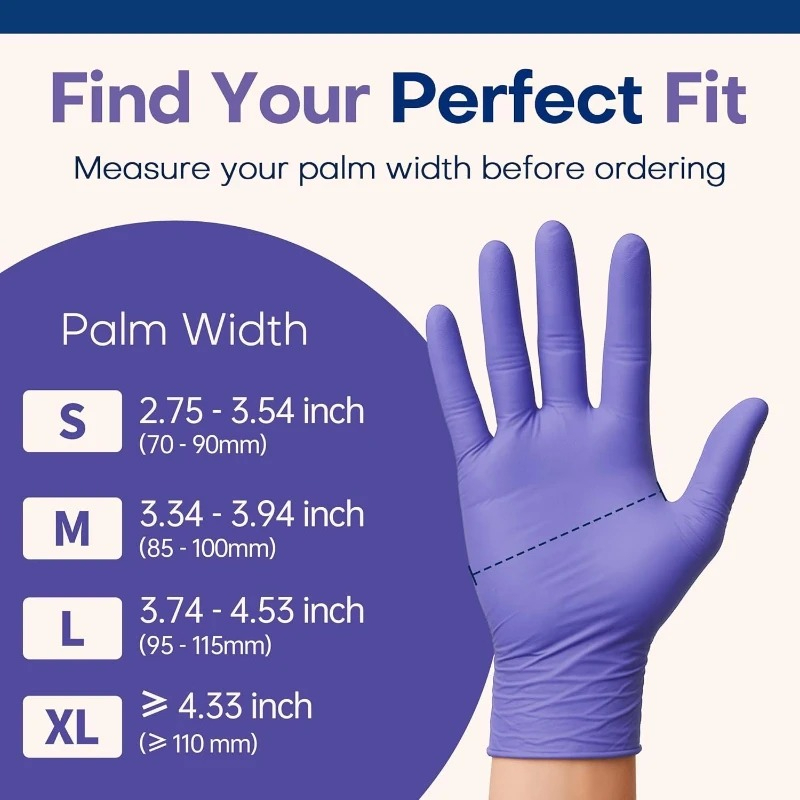 قفازات نتريل ناعمة بنفسجية الل - مراجعة Exam Glove Nitrile وسعره