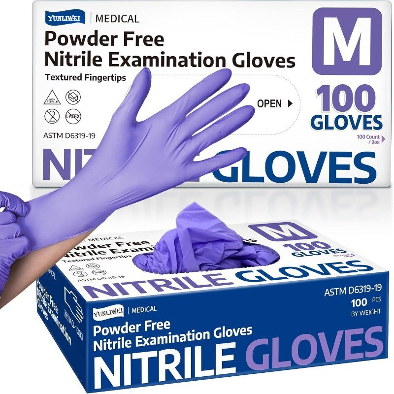 قفازات طبية أرجوانية للاستخدام - مراجعة Exam Glove Nitrile وسعره