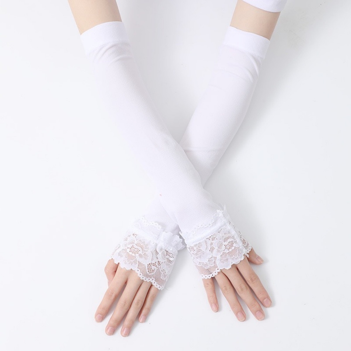 قفازات نسائية طويلة مرنة بدون  - مراجعة Fingerless Glove Knit وسعره