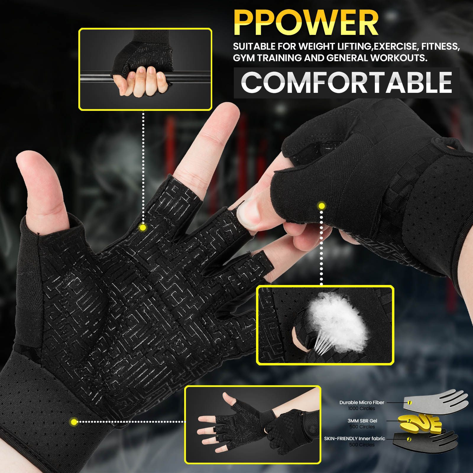 قفازات رياضية للرجال متعددة ال - مراجعة Workout Glove Gym وسعره
