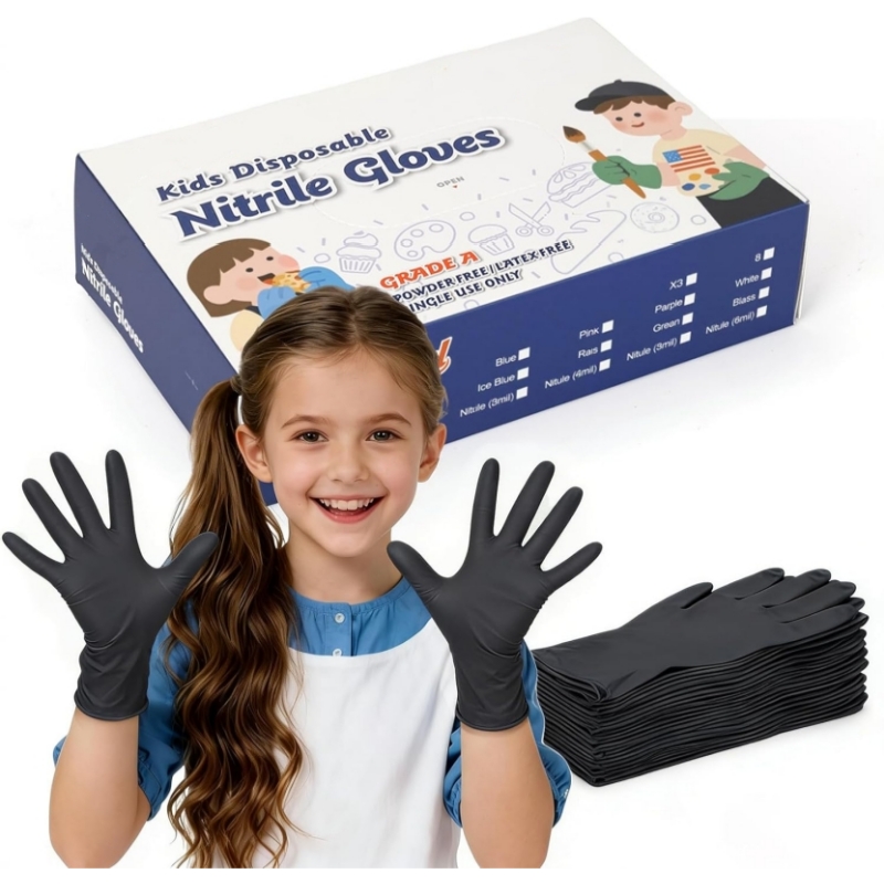 قفازات نيتريل سوداء للأطفال من - مراجعة Latex Disposable Glove وسعره