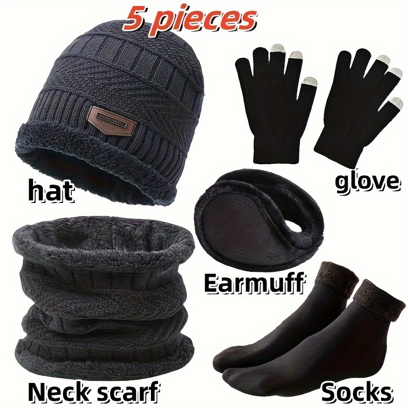 قبعة شتوية للرجال، وشاح شتوي خ - مراجعة Winter Glove Insulated وسعره