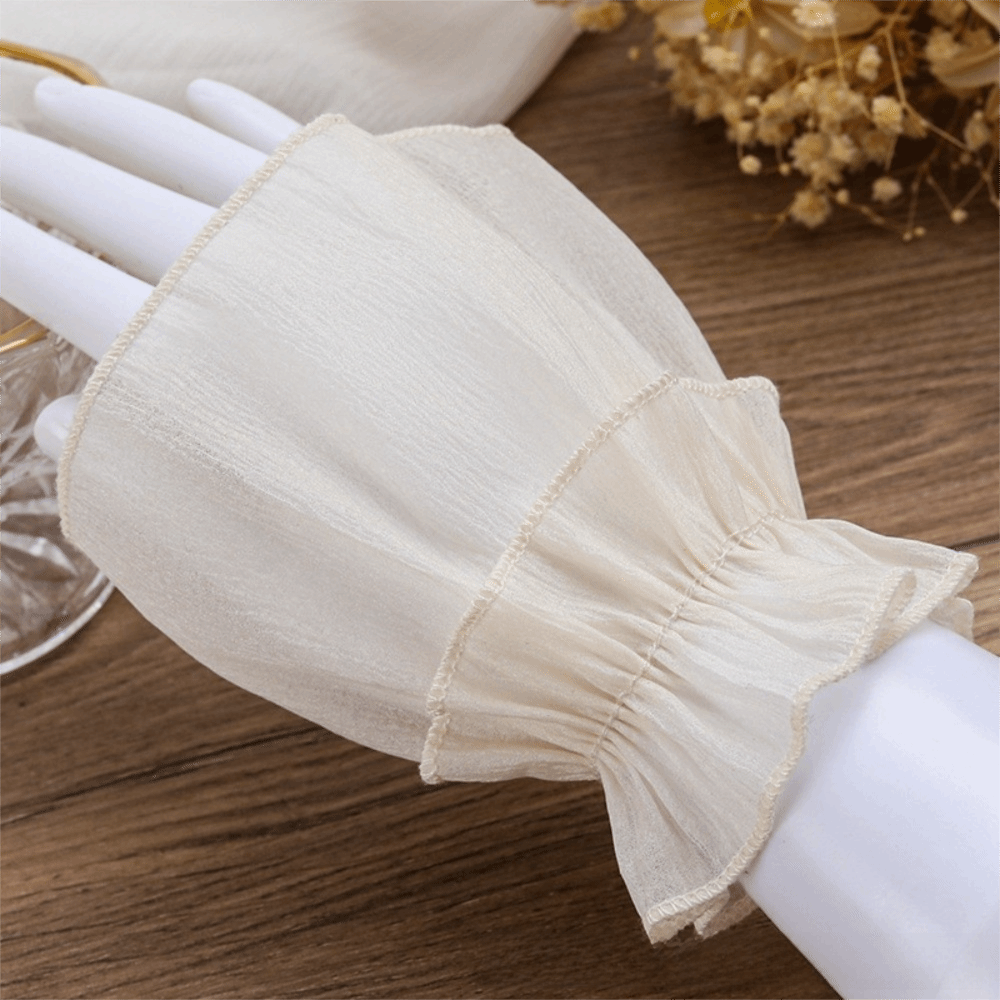 أكمام شيفون مكشكشة قابلة للفصل - مراجعة Fingerless Glove Knit وسعره