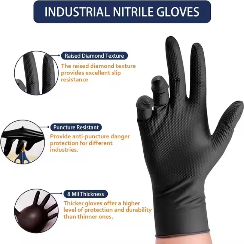 8Mil سميكة الثقيلة قفازات العم - مراجعة Nitrile Mechanic Glove وسعره